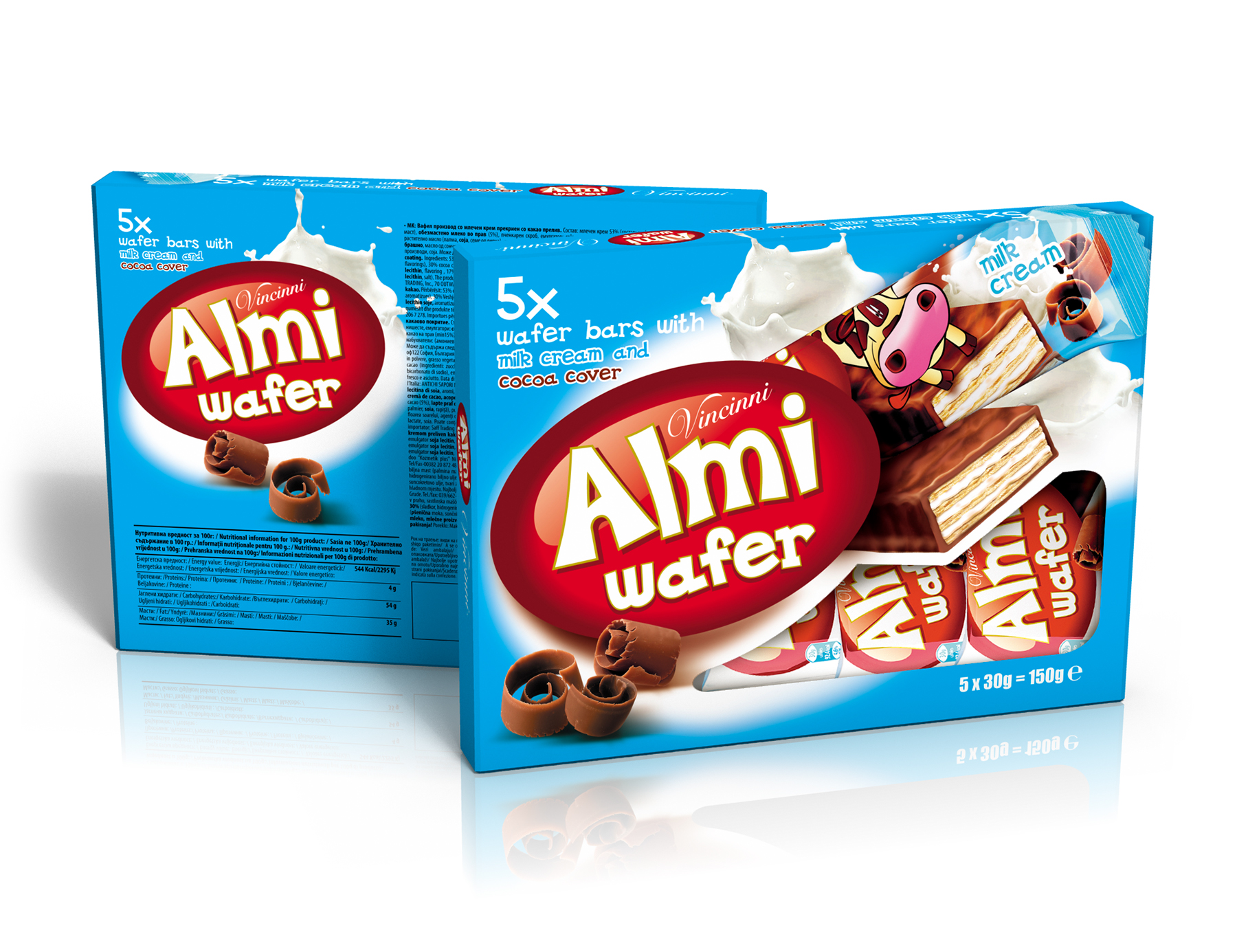 Дизайн на кутия за вафли Almi Wafer. Клиент: Макпрогрес
