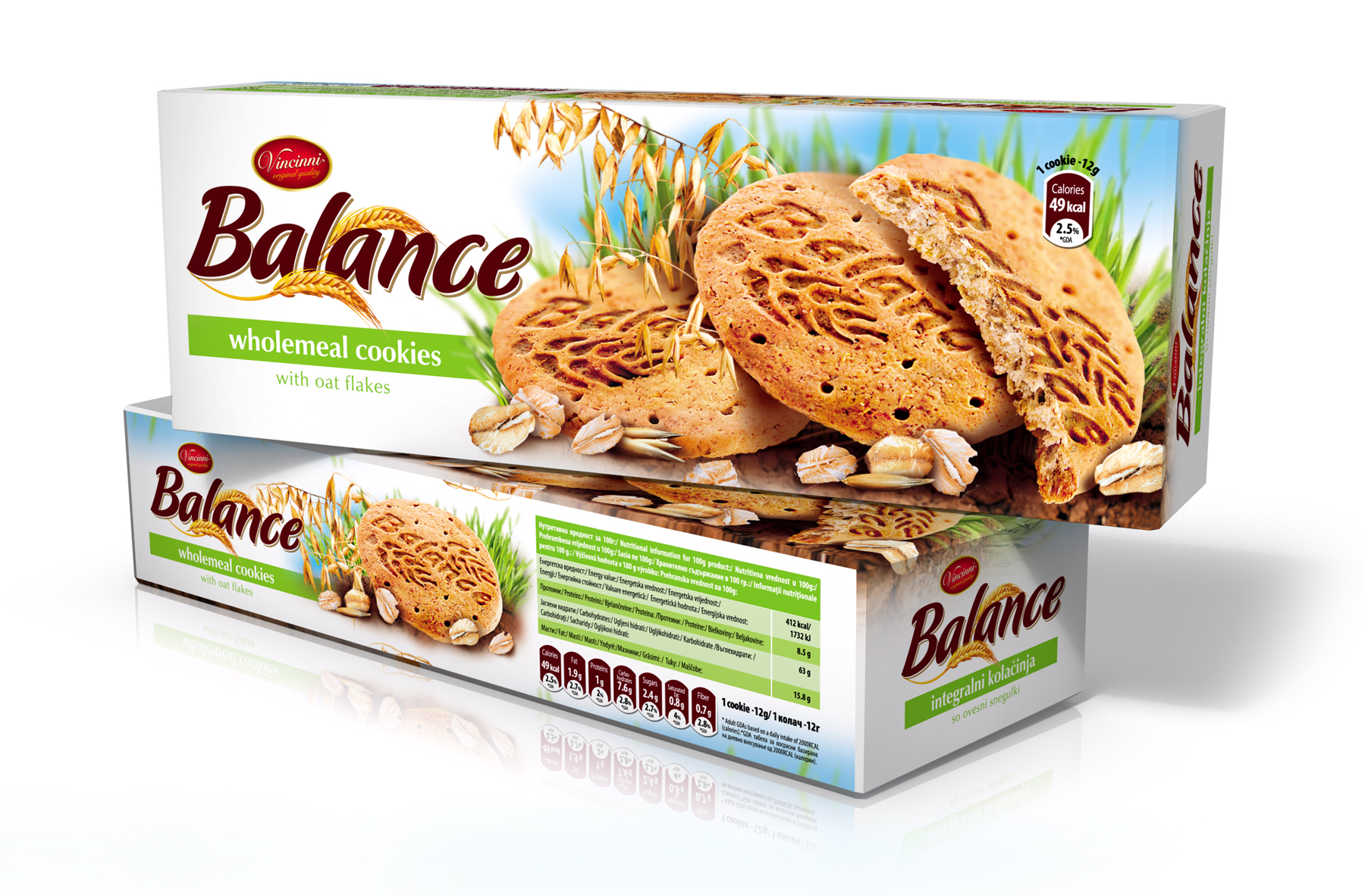 Balance wholemeal cookies. Oat Flakes