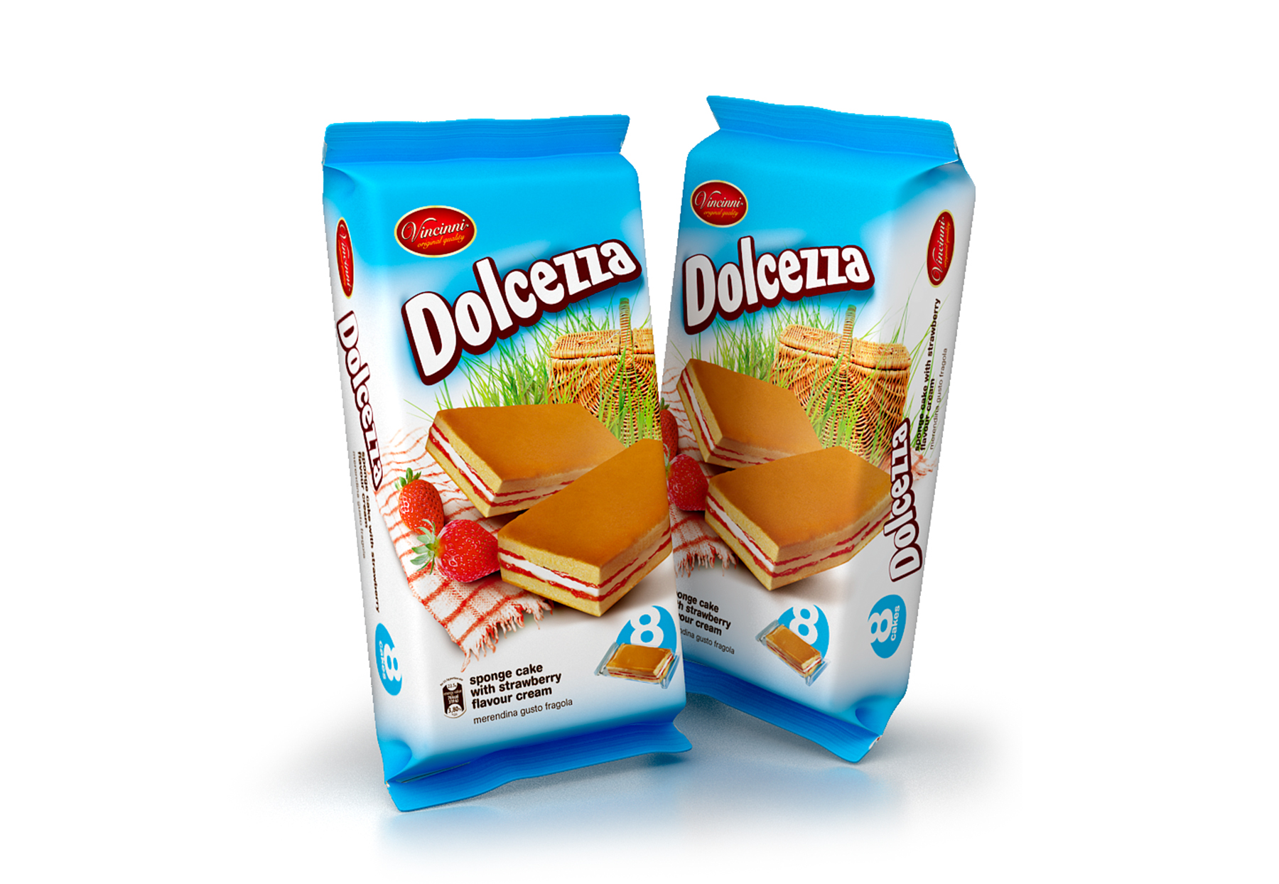 Dolcezza редизай. Sponge cake with strawberry flavour cream