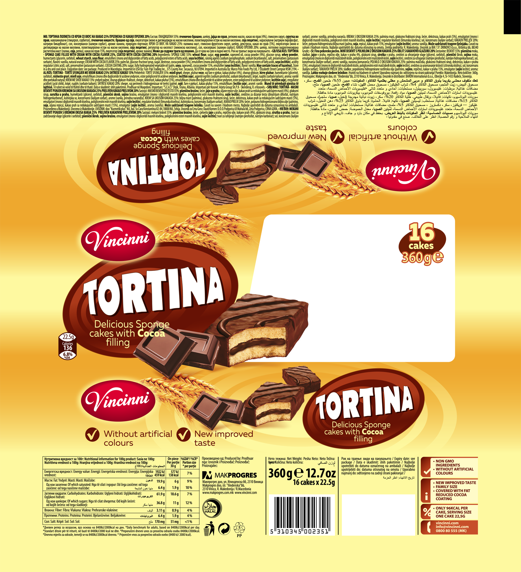 Tortina,
 16 сухи пасти,
 360g